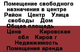 Помещение свободного назначения в центре › Район ­ Центр › Улица ­ свободы › Дом ­ 125 › Общая площадь ­ 114 › Цена ­ 350 - Кировская обл., Киров г. Недвижимость » Помещения аренда   . Кировская обл.,Киров г.